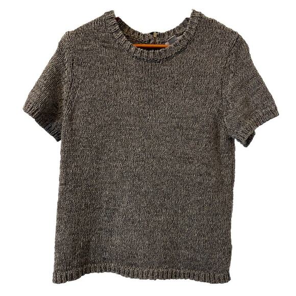 3 for $25-H&M Short Sleeve Top Sweater Women's Med Gray Zipper Back - Picture 1 of 7